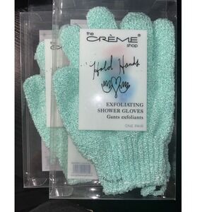 The Creme Shop Exfoliating Shower Gloves Gants Exfoliants Two Pair - Aqua Mint 2